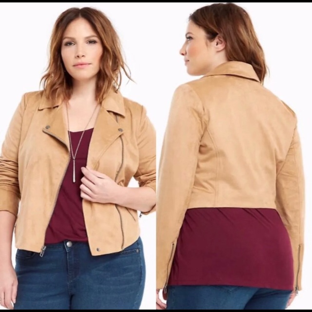 Torrid faux suede moto jacket